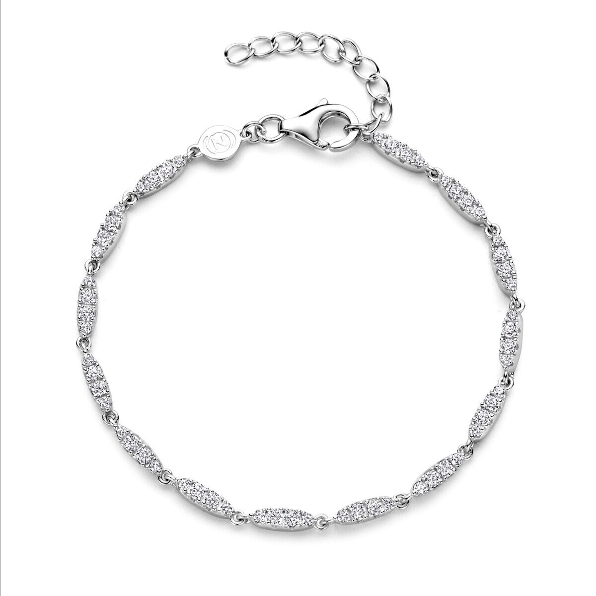 N4S64
Zilveren armband met maantjes-motiefjes + CZ 17+3 cm Naiomy