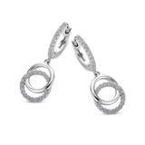 N4s56 Zilveren oorringen gezet met zirconium Naiomy