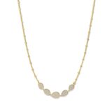 N4Y59 Zilveren geel vergulde ketting gezet met zirconium 42-45cm Naiomy