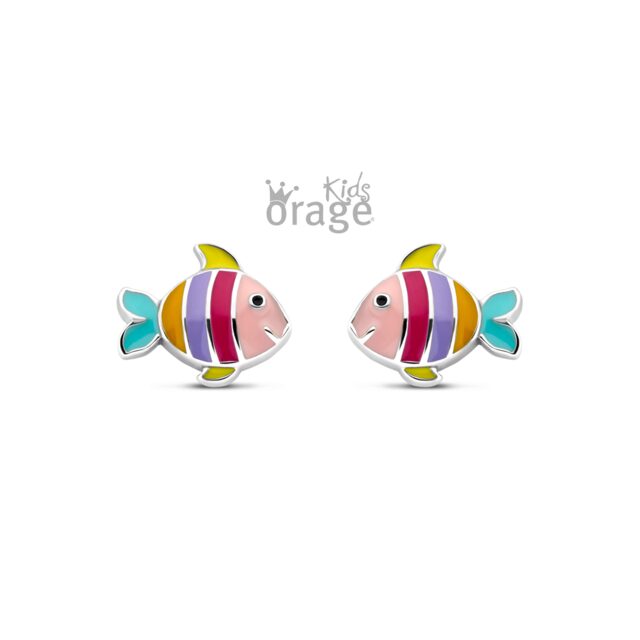 Orage Kids oorring vis multi color K2516