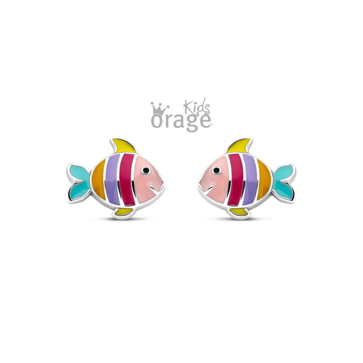 Orage Kids oorring vis multi color K2516