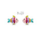 Orage Kids oorring vis multi color K2516