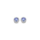 Zilveren oorstekers entourage lichtblauwe steen+zirconia Naiomy N3y65