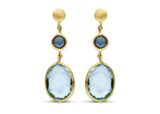 You and Me oorringen y2221 geelgoud topaas london blue lengte 2.5cm