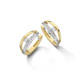Y2351 Creolen 18ct Wit & geel gout briljant 0.130ct