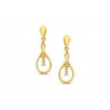 v3828 oorrslingers 18ct geelgoud briljant 0.030ct