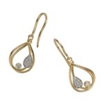 Emotions E615  oorring wit - geelgoud 18ct briljant 0.240ct L30x12mm