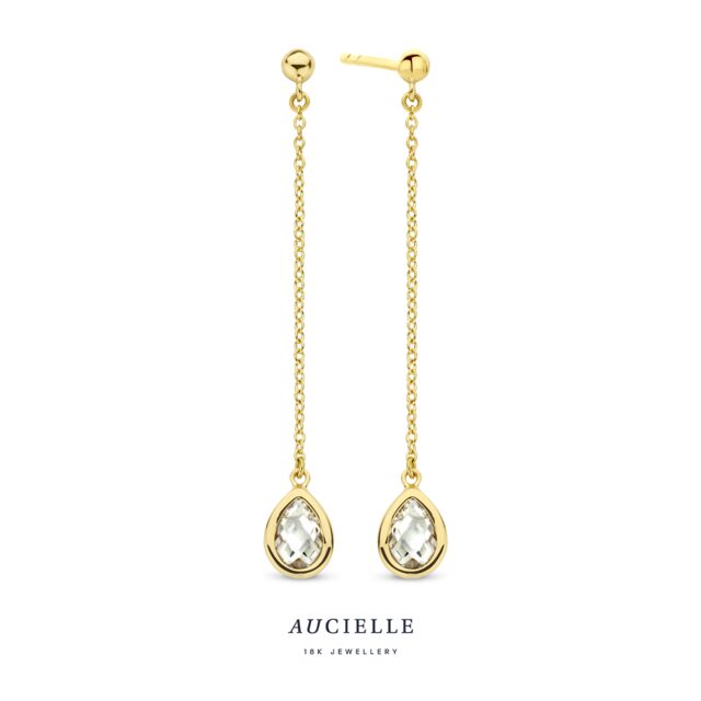 Aucielle oorring 18ct geelgoud zirconium