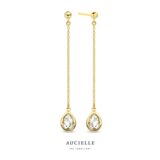 Aucielle oorring 18ct geelgoud zirconium