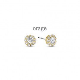 Aw171 Orage  oorringen verguld geel zirconium