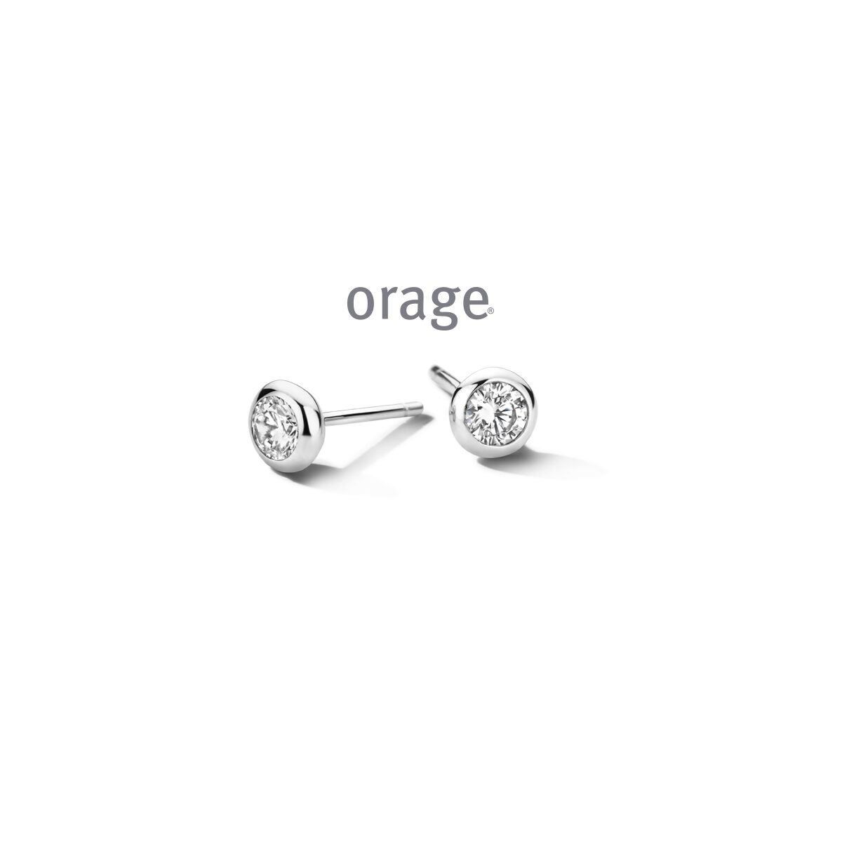 Aw056 ooringen zilver zirconium zilver 