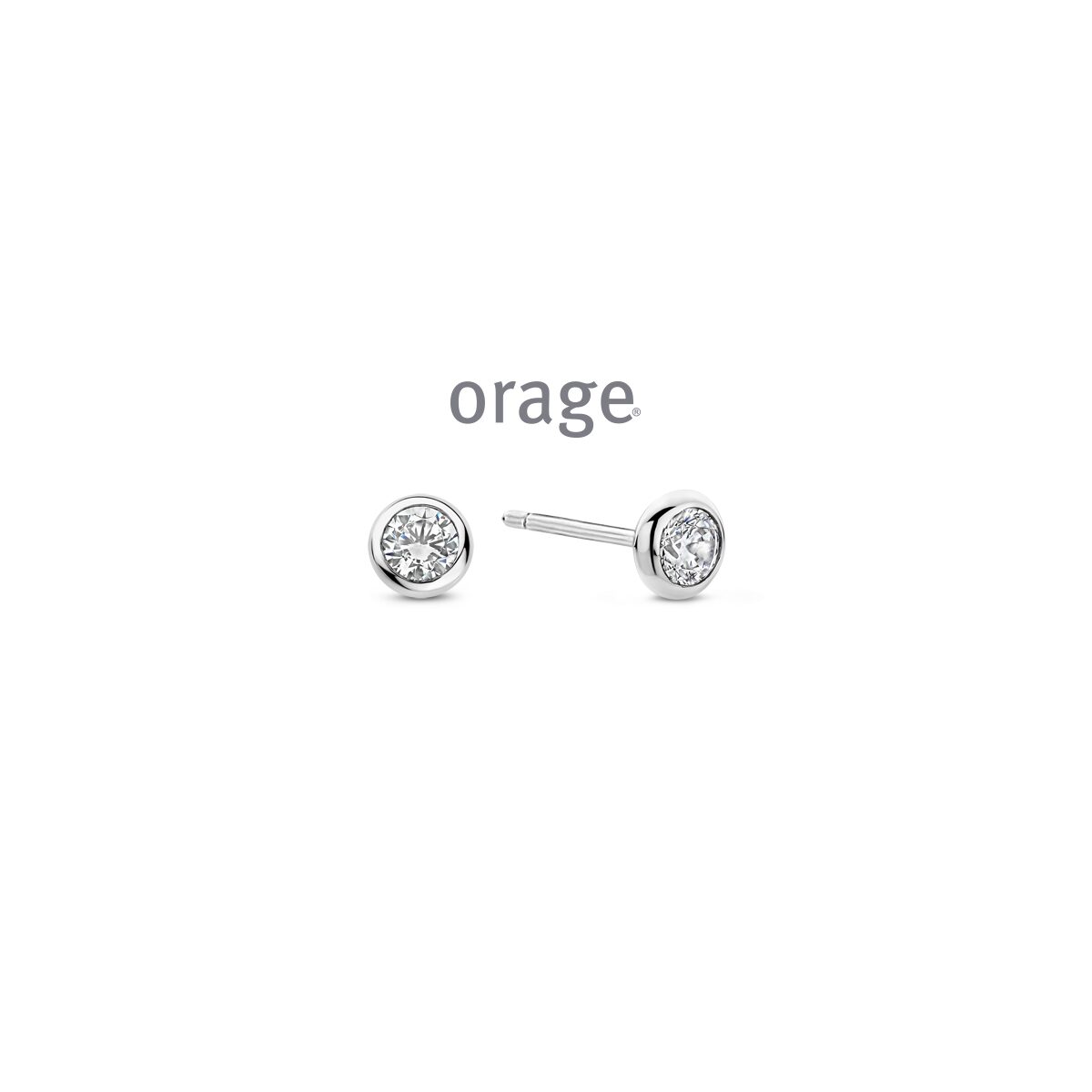 Aw056 ooringen zilver zirconium zilver 