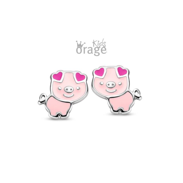 Orage Kids oorring varken roze