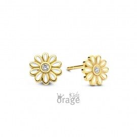 K2776 Orage Kids oorring verguld geel bloem
