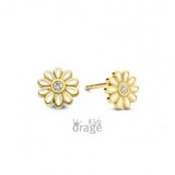 K2776 Orage Kids oorring verguld geel bloem