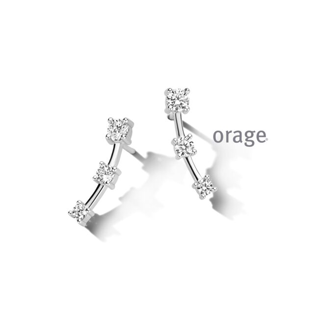 Orage oorringen  zilver zirconium