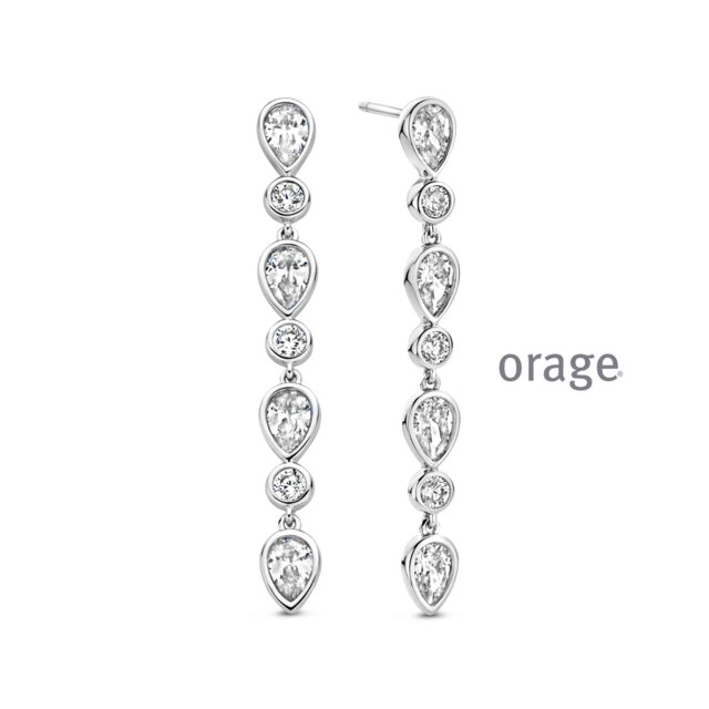 AW024  orage oorslingers zilver zirconium 