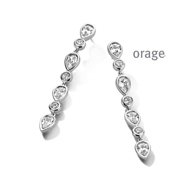 AW024  orage oorslingers zilver zirconium 