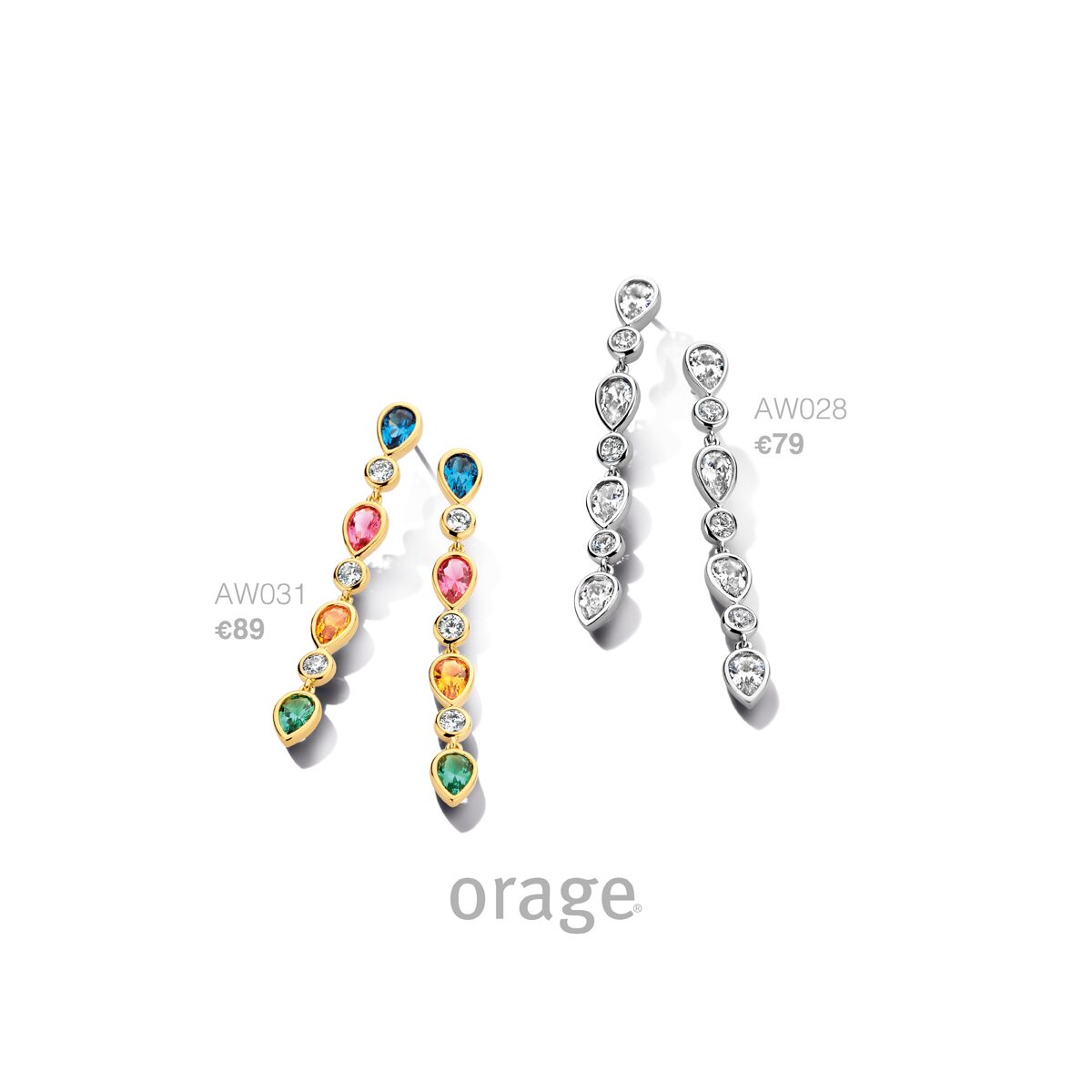AW024  orage oorslingers zilver zirconium 