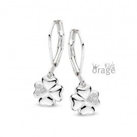 K2772 Orage Kids oorslingers klavertjes 4 zilver