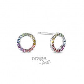 T715 Orage TeenZ ooring zirconium zilver multicolor