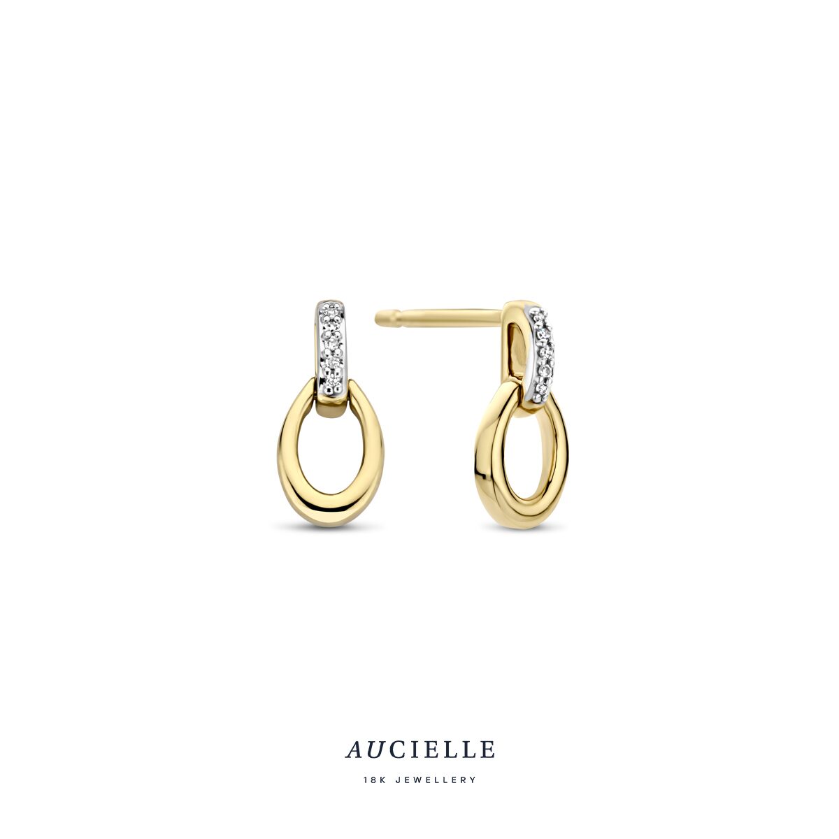 Aucielle AE0053D oorringen geelgoud 18ct briljant