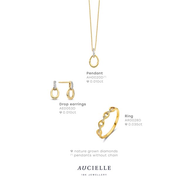 Aucielle AE0053D oorringen geelgoud 18ct briljant