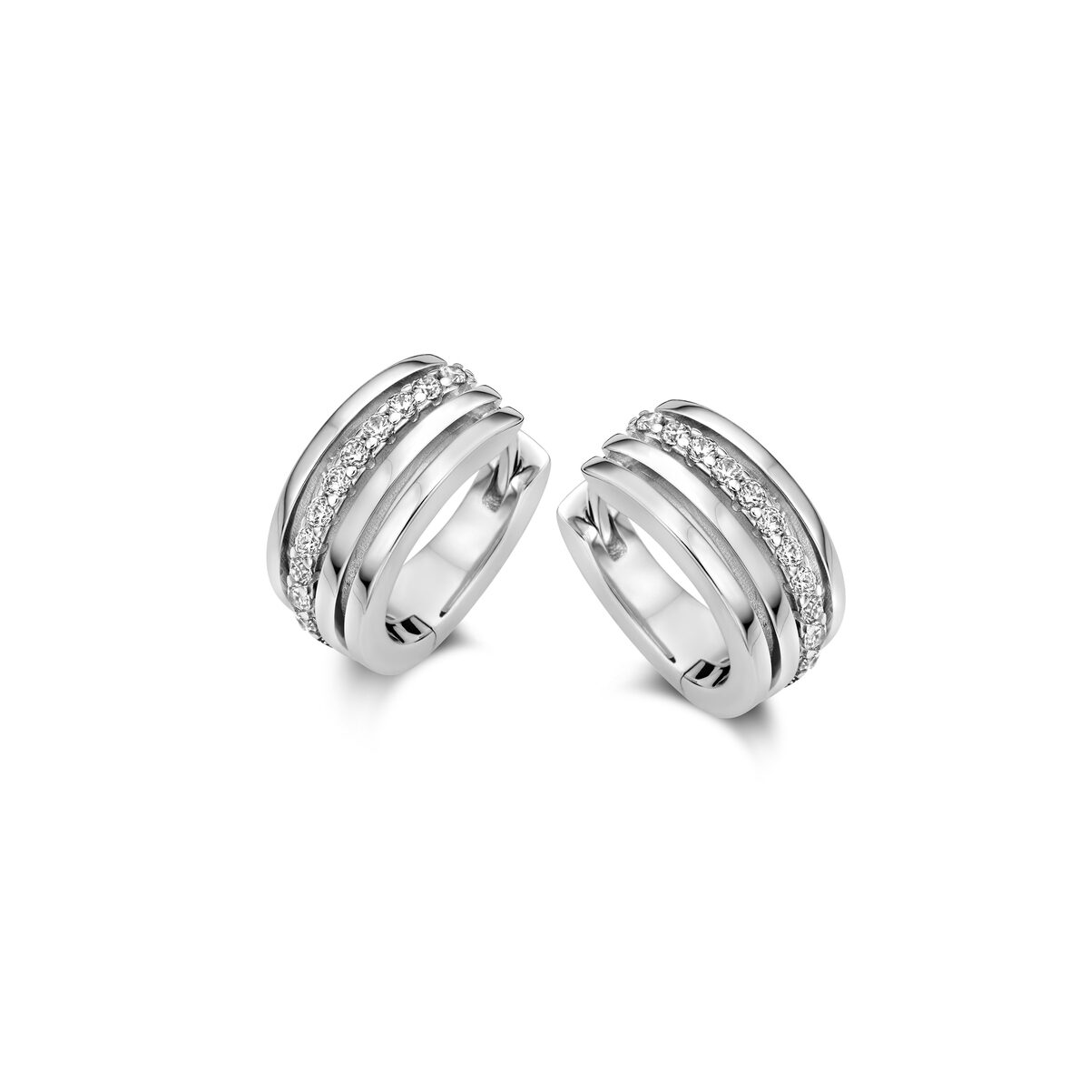 Zilveren oorbellen met zirconium Naiomy N3S77