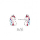K2708 Orage Kids oorring eenhoorn multicolor zilver 