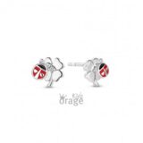 K2718 Orage Kids oorring klaver lieveheersbeestje zilver