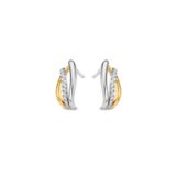 Zilveren bicolor  oorbellen met zirconium  Naiomy N3X56