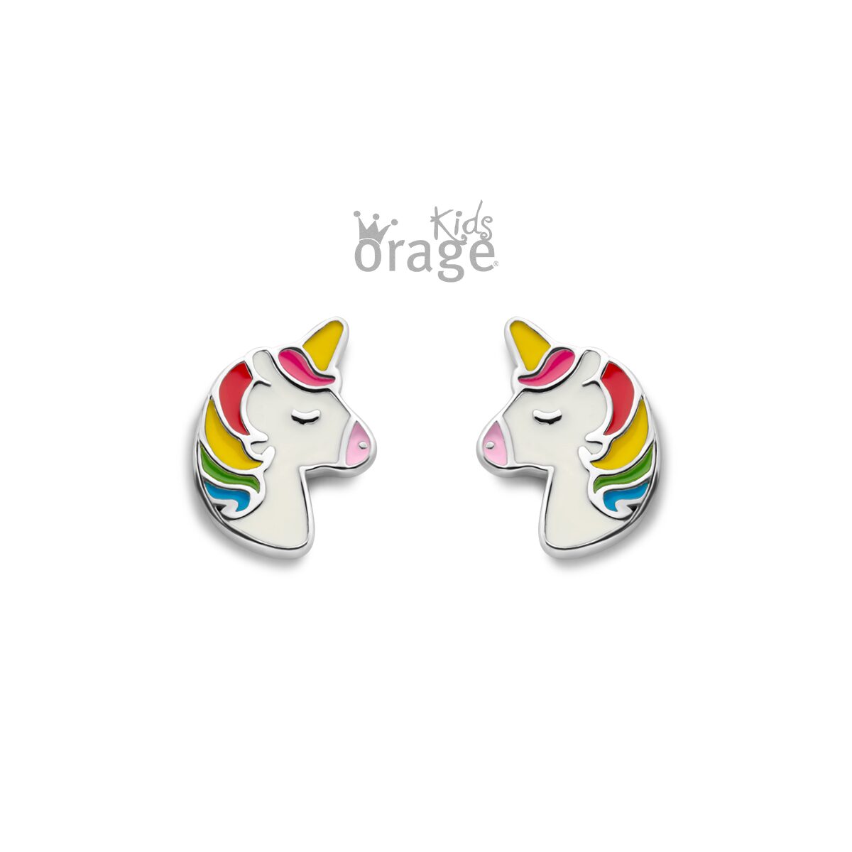 Orage Kids oorring eenhoorn multi color K2625