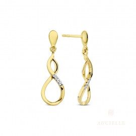 Aucielle oorringen ae0055d 18ct geelgoud briljant 0.035ct