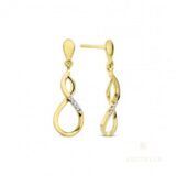 Aucielle oorringen ae0055d 18ct geelgoud briljant 0.035ct