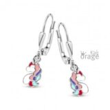 K2709 Orage Kids oorring eenhoorn multicolor zilver