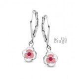 K2804 Orage Kids oorringen bloem roze zilver