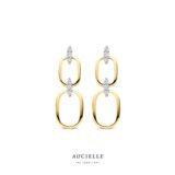 Ae0317C oorringen wit & geelgoud 18ct zirconium