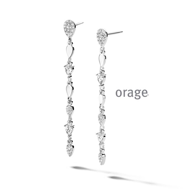 Orage oorring zilver zirconium