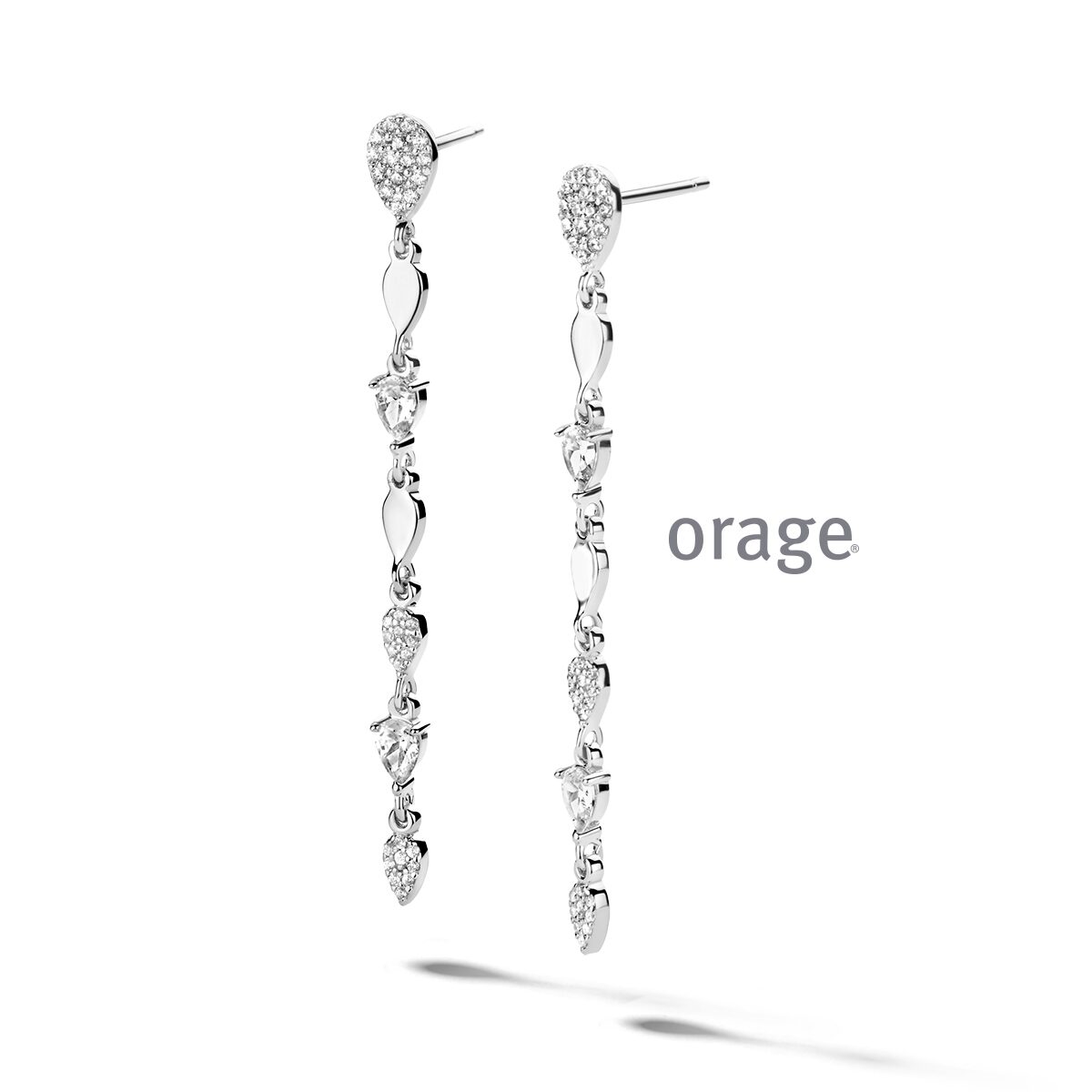 Orage oorring zilver zirconium
