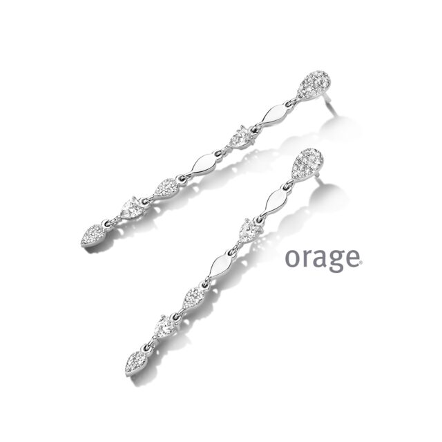 Orage oorring zilver zirconium