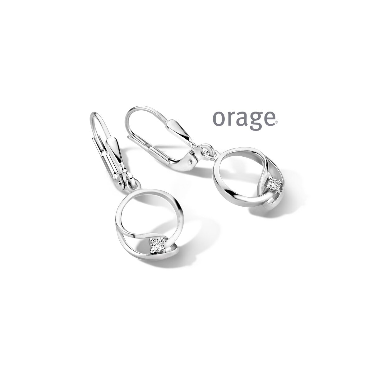 Orage oorringen  zilver zirconium