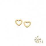 LM/g0165  Goud Oorringen Hartje Open 14ct