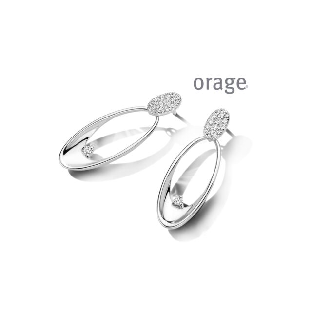 at273 Orage oorringen zilver zirconium