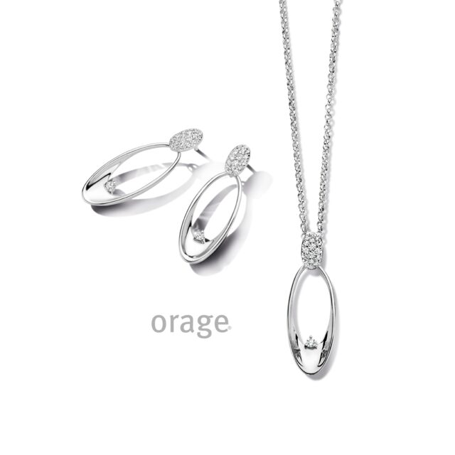 at273 Orage oorringen zilver zirconium