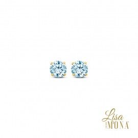 Lisa Mona oorringen 14ct aqua blauw 5mm