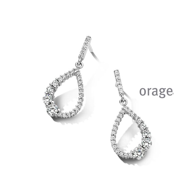 Aw015 oorslingers zilver zirconium Orage