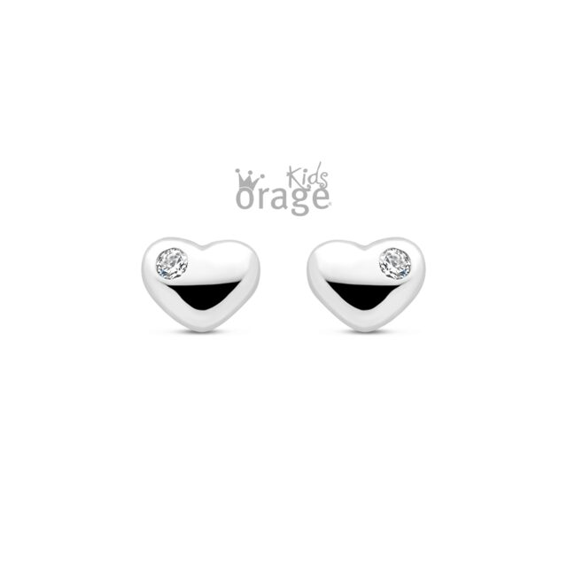 Orage Kids oorring hart zilver