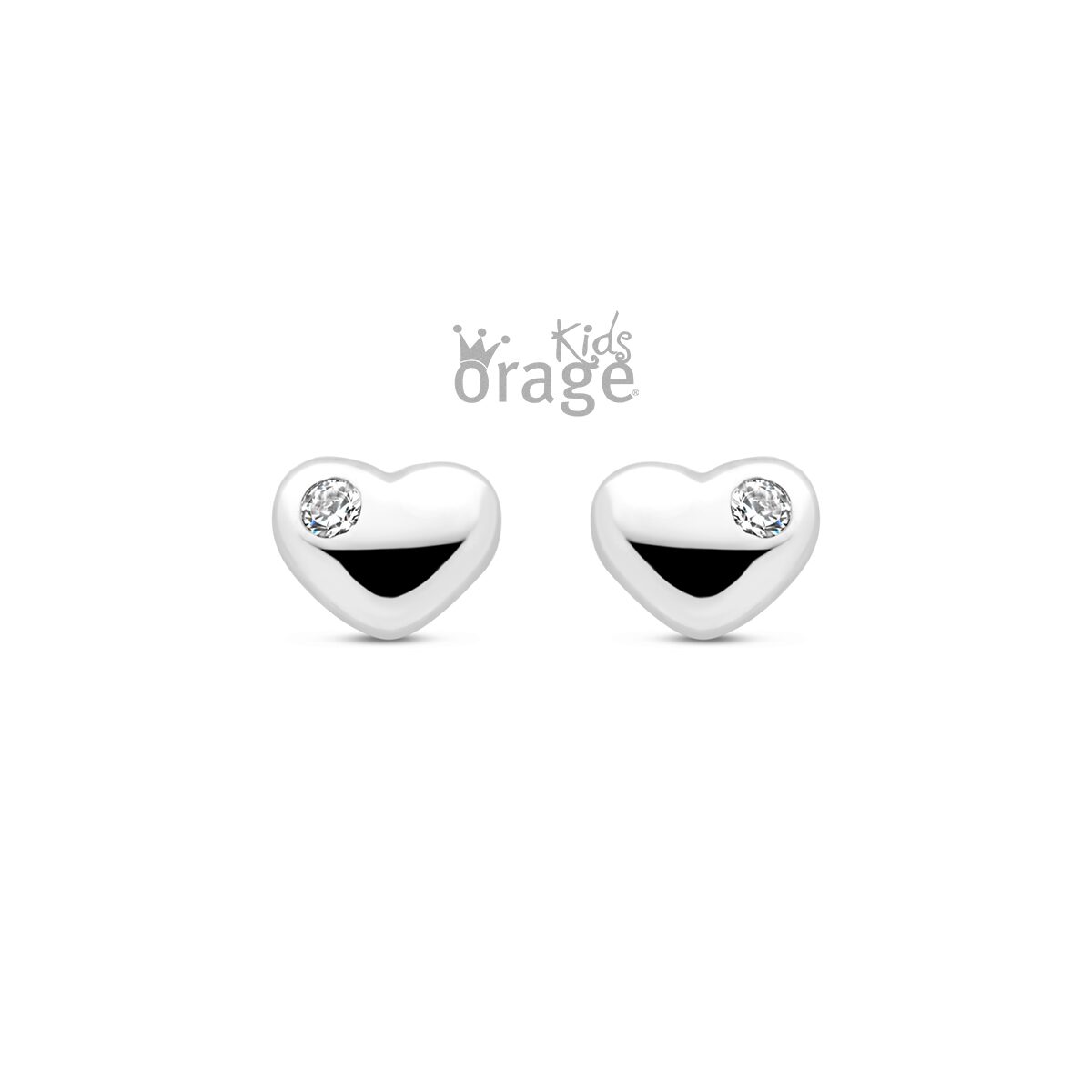Orage Kids oorring hart zilver
