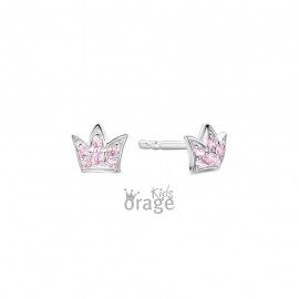 K2705 Orage Kids oorring kroon roze