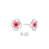 K2805 Orage Kids oorringen  bloem roze zilver